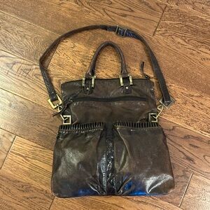 Helen Welsh Hobo Satchel Brown Leather Handbag
